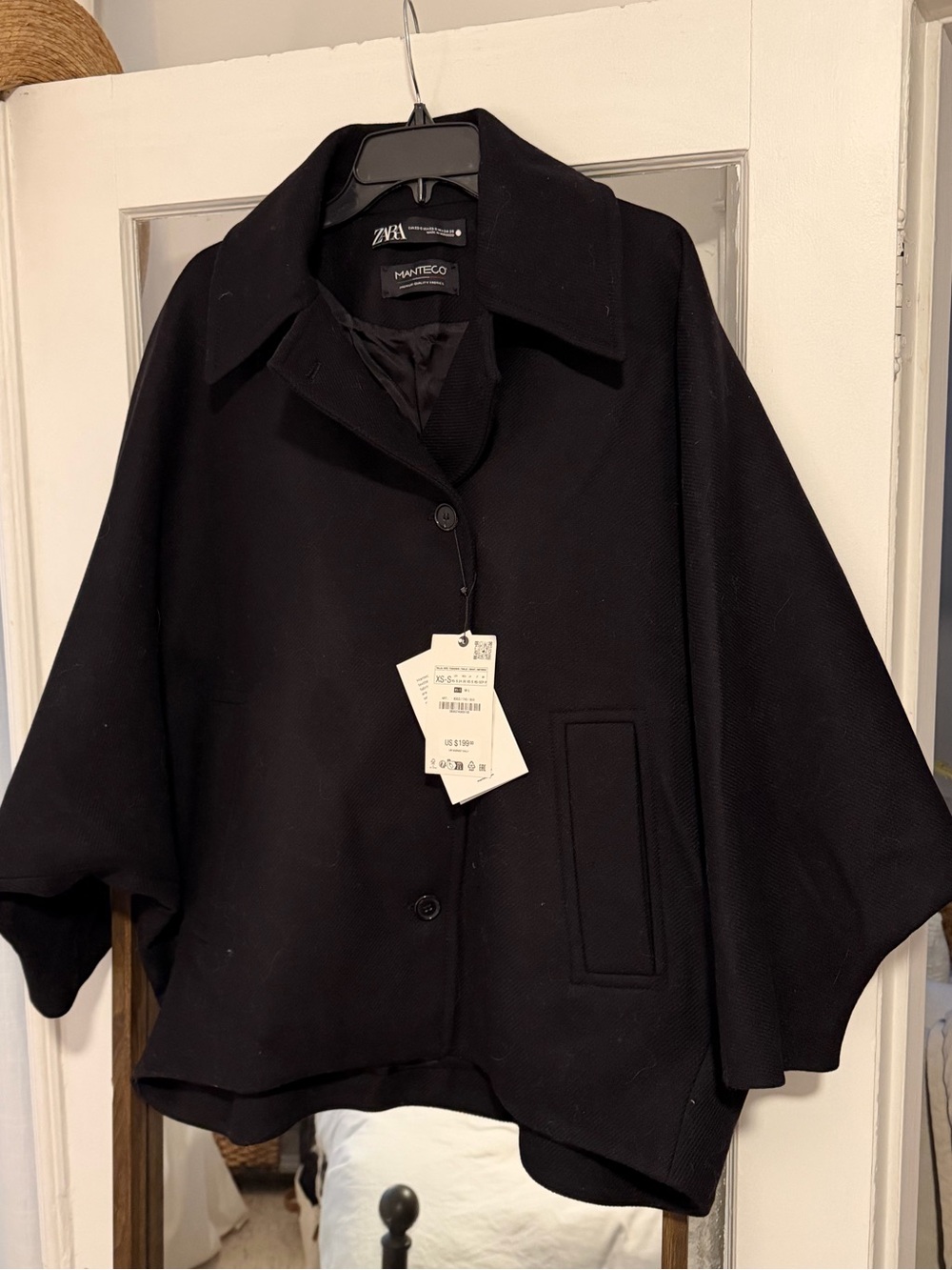 NWT CROPPED MANTECO WOOL COAT ZW COLLECTION - Picture 3 of 6